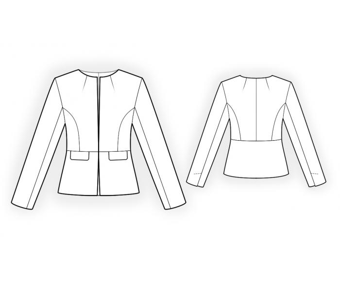 4475 · Жакет с баской — Техрисунок крупно