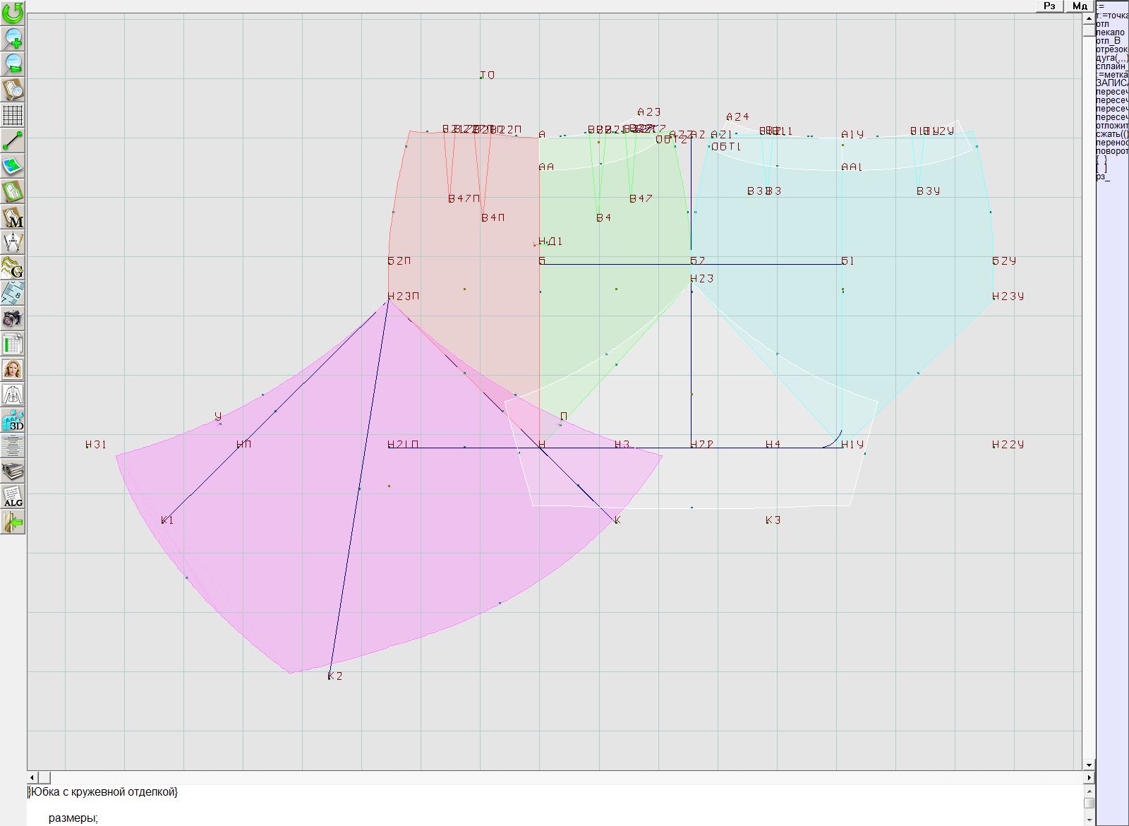 5419 · Юбка с кружевной отделкой — Конструкция