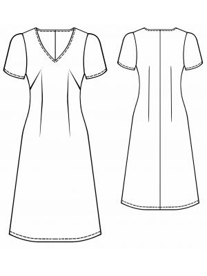 5574 · Платье с глубоким вырезом — Техрисунок